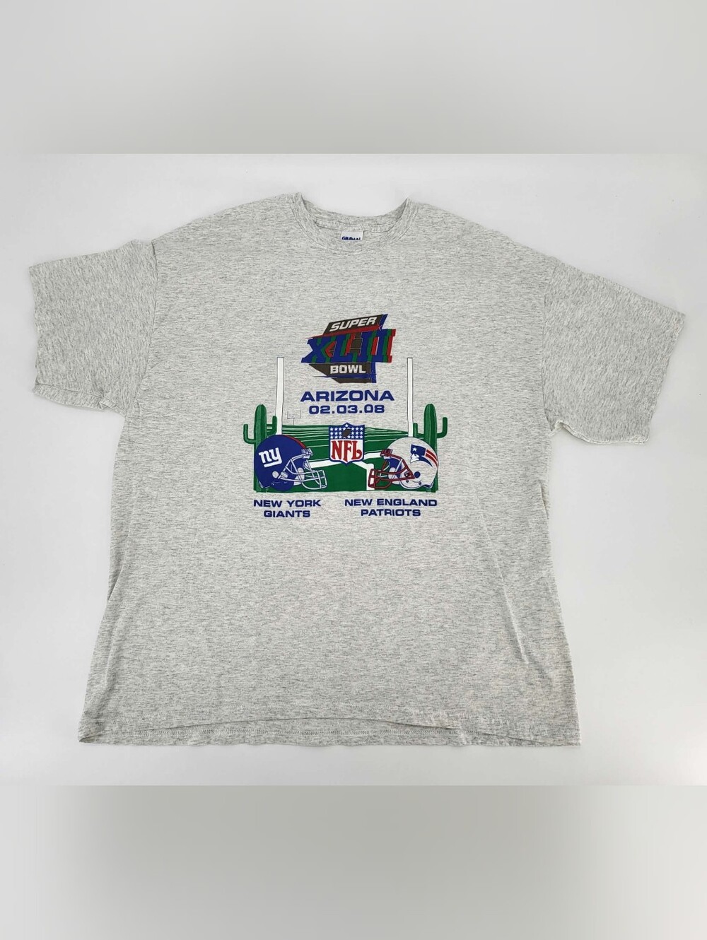 Giants Vs Patriots Super Bowl Shirt 2008 2XL